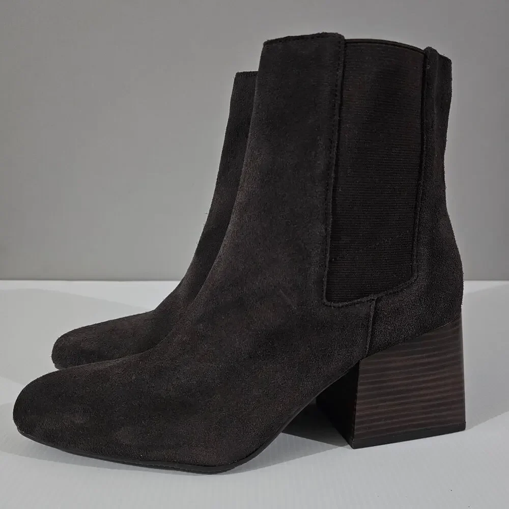 Blondo Scarlette Ankle Boot Womens 11 Brown Suede Waterproof Block Heel NEW